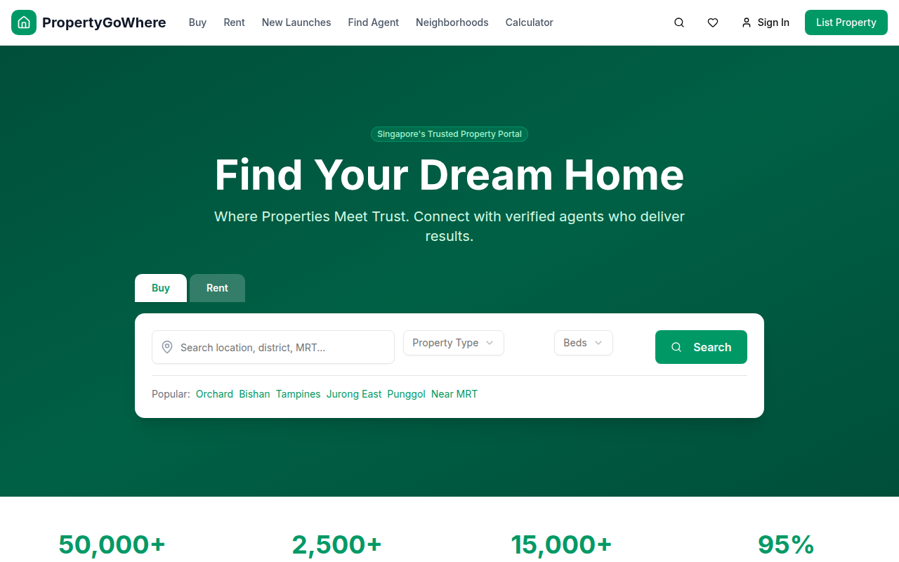 PropertyGoWhere screenshot